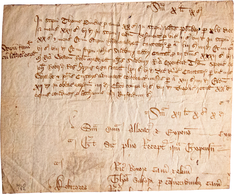 Lot 859, Auction  124, Abrechnung, Lateinische Handschrift auf Pergament