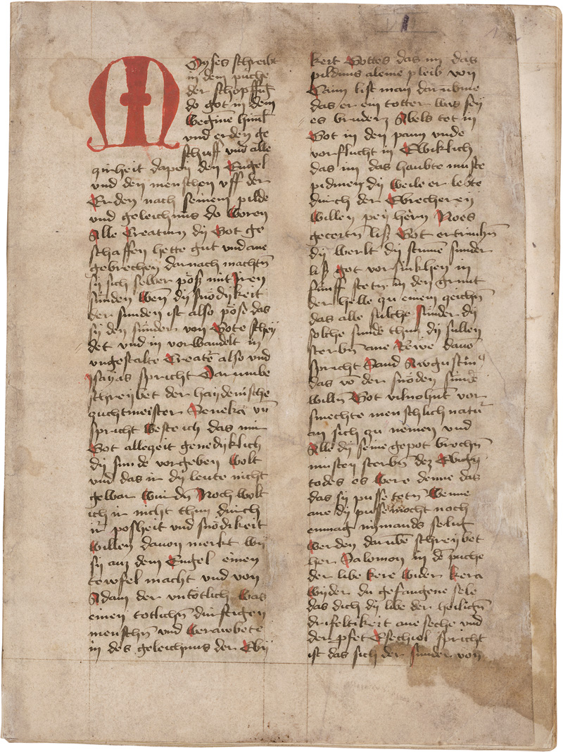 Lot 865, Auction  124, Libellus de penitentia, Libellus de penitentia. Deutsche Handschrift auf Papier