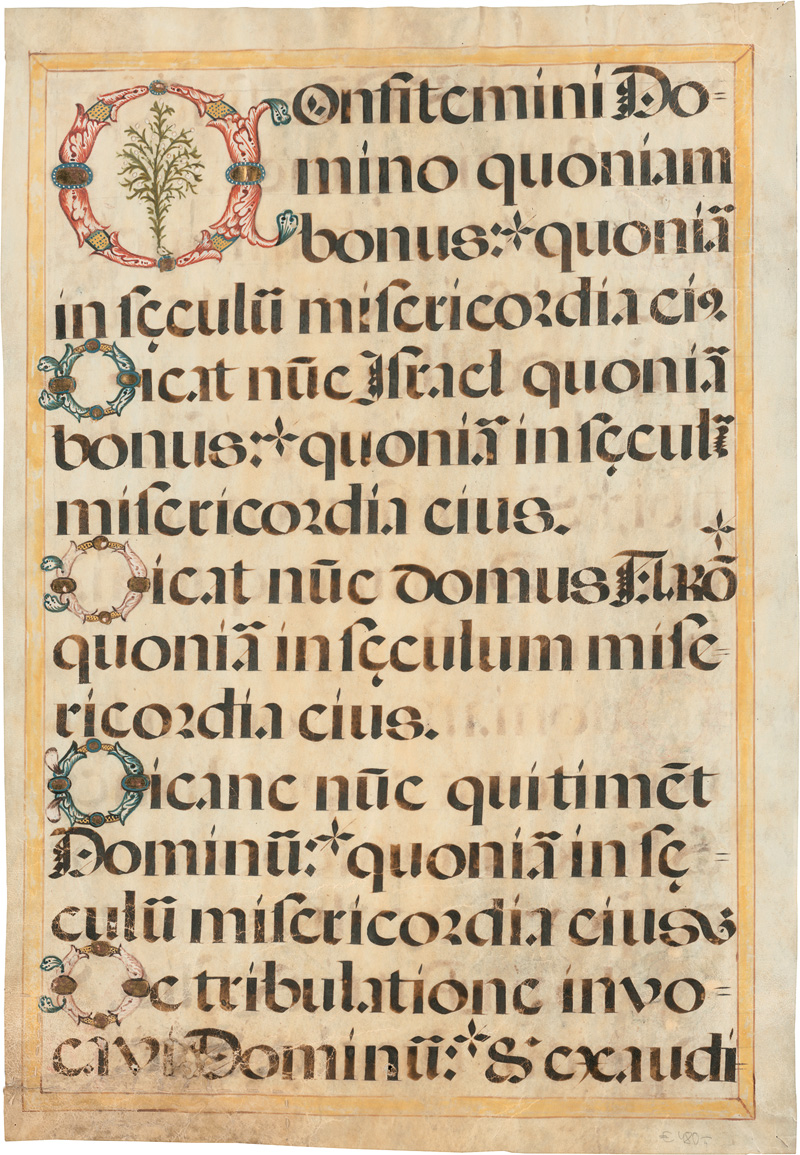 Lot 900, Auction  124, Missale italico, 2 Einzelblätter aus einer liturgischen Choralhandschrift in lateinischer Sprache auf Pergament. 