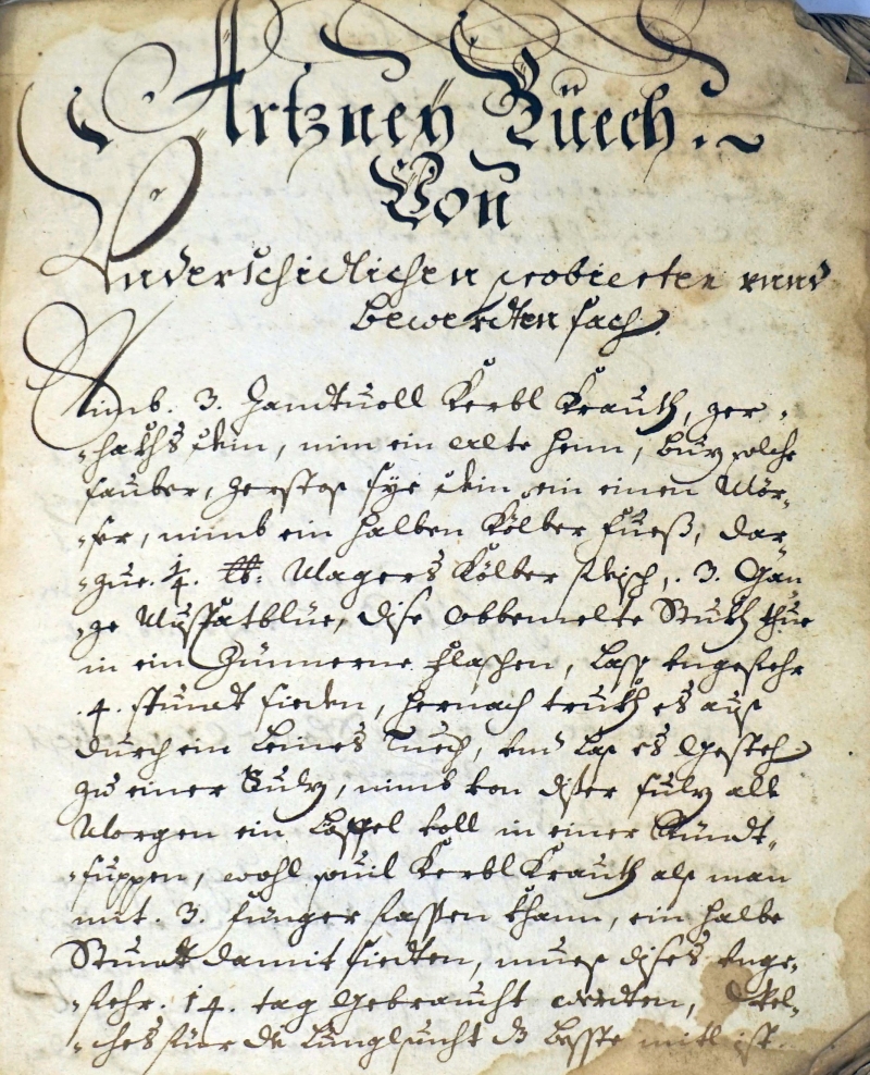 Lot 909, Auction  124, Arzneibuch,  von underschidlichen probierten und bewerten sach." Deutsche Handschrift auf Papier. 