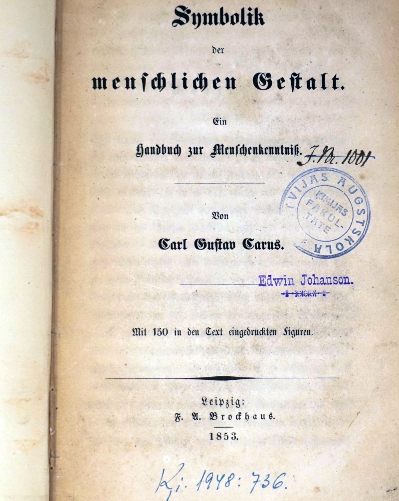 Lot 1005, Auction  124, Carus, Carl Gustav, Symbolik der menschlichen Gestalt