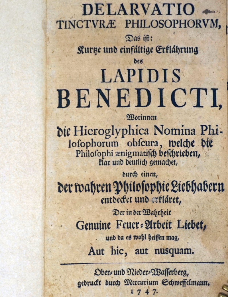 Lot 1228, Auction  124, Altenburg, Leonhard von, Delarvatio tincturae philosophorum