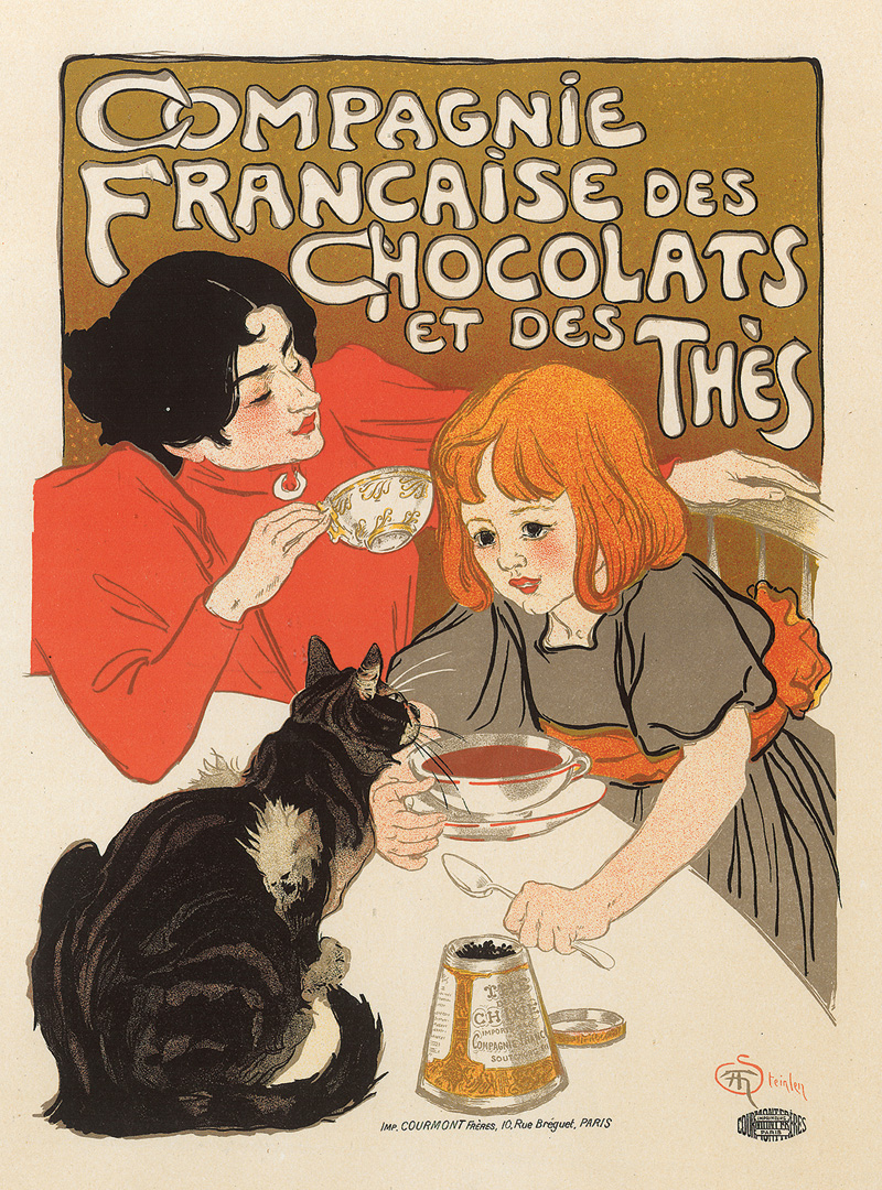 Lot 1329, Auction  124, Steinlen, Théophile Alexandre, Compagnie francaise des chocolates et des thés. Chromolithographie