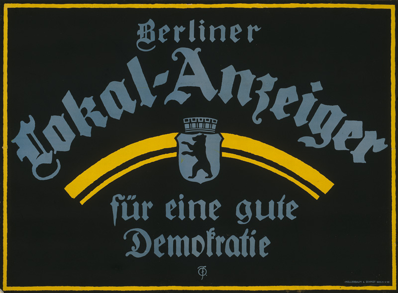 Lot 1345, Auction  124, Friedrich, Woldemar, Berliner Lokal-Anzeiger für eine gute Demokratie