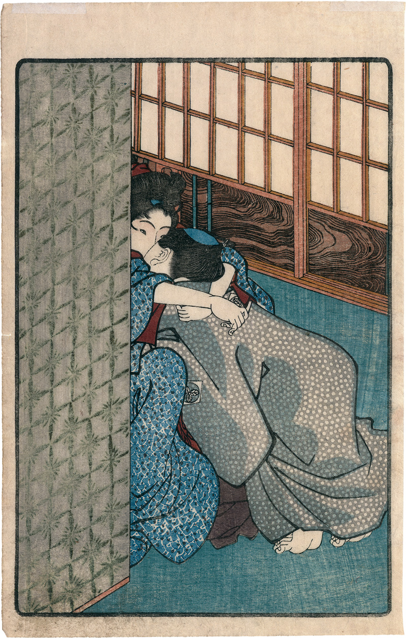 Lot 1619, Auction  124, Kunisada, Utagawa, Shunga (Frühlingsbild). Farbholzschnitt eines Liebespaares