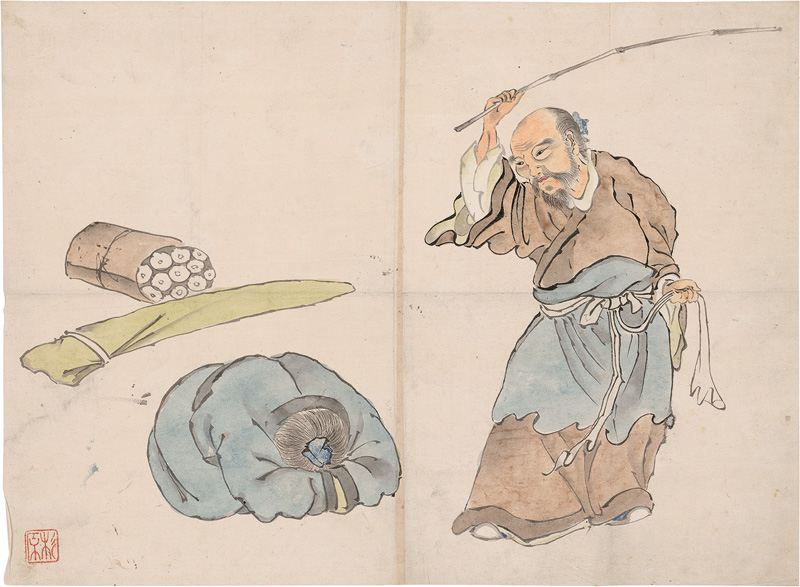 Lot 1639, Auction  124, Oshioki shîn, Japanische Bestrafungsszene. Wasserfarbenmalerei auf Japanpapier