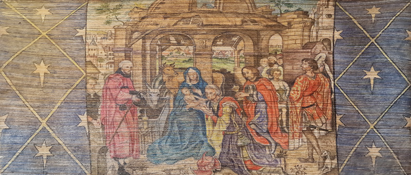 Lot 2034, Auction  124, Chagrinlederband, mit Fore-edge Painting nach Rogier van der Weydens Columba-Altar