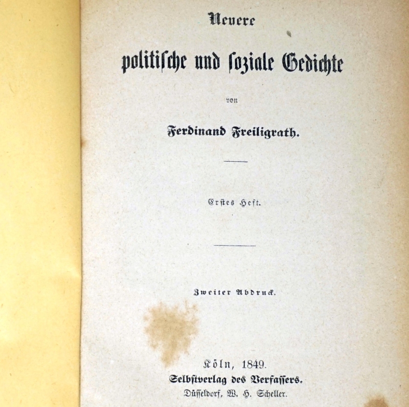 Lot 2049, Auction  124, Freiligrath, Ferdinand, Neuere politische und sociale Gedichte