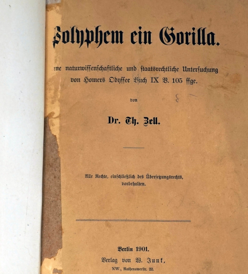 Lot 2081, Auction  124, Zell, Theodor, Polyphem ein Gorilla