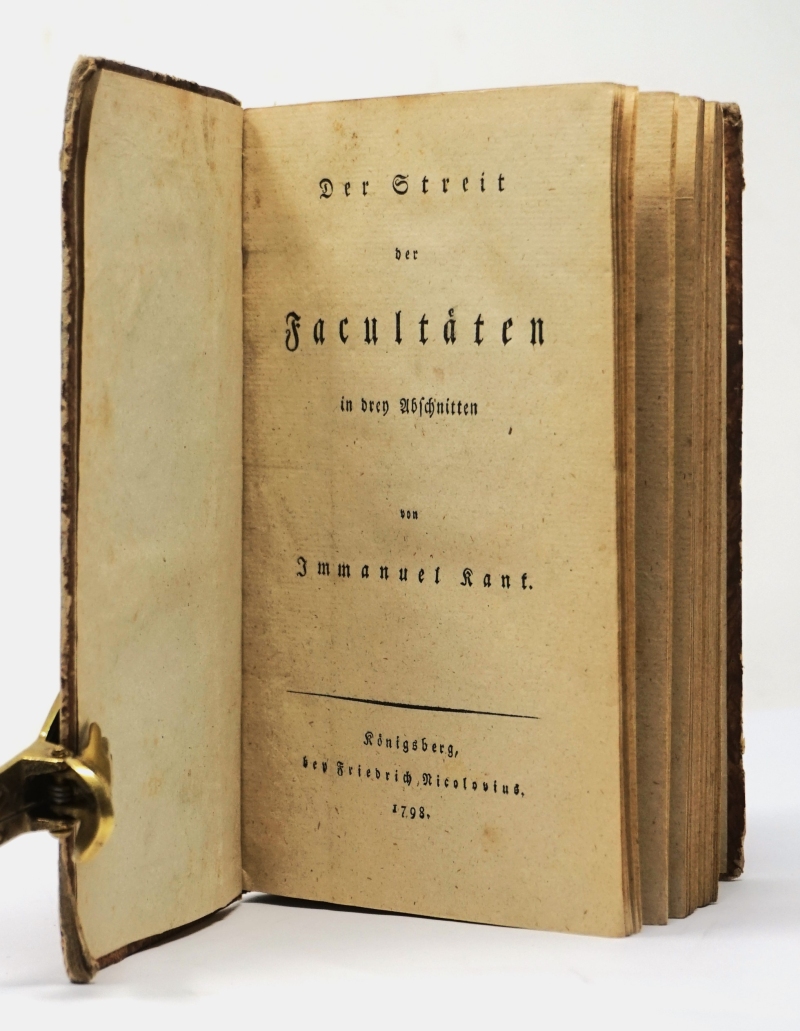 Lot 2183, Auction  124, Kant, Immanuel, Der Streit der Facultäten