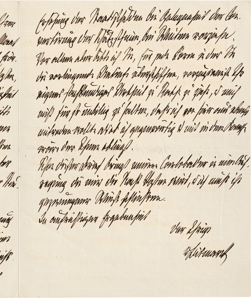 Lot 2562, Auction  124, Bismarck, Otto Fürst von, Brief an Otto von Camphausen