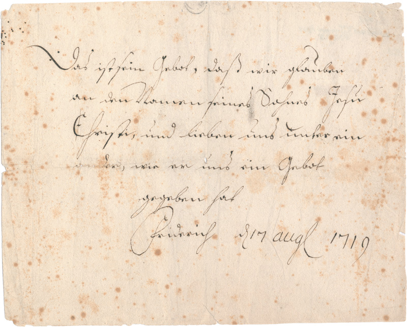 Lot 2574, Auction  124, Friedrich II., der Große, König von Preußen, Eigenhändiges Schriftstück des Siebenjährigen