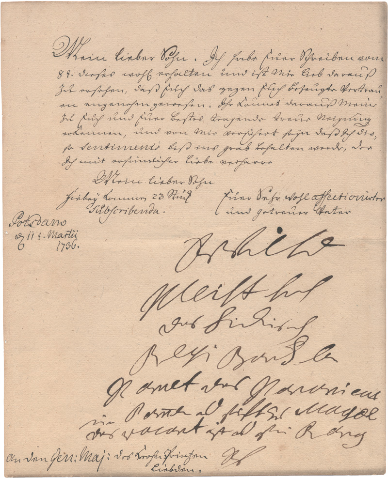 Lot 2579, Auction  124, Friedrich Wilhelm I., König von Preußen, Teils eigenh. Brief an seinen Sohn Friedrich