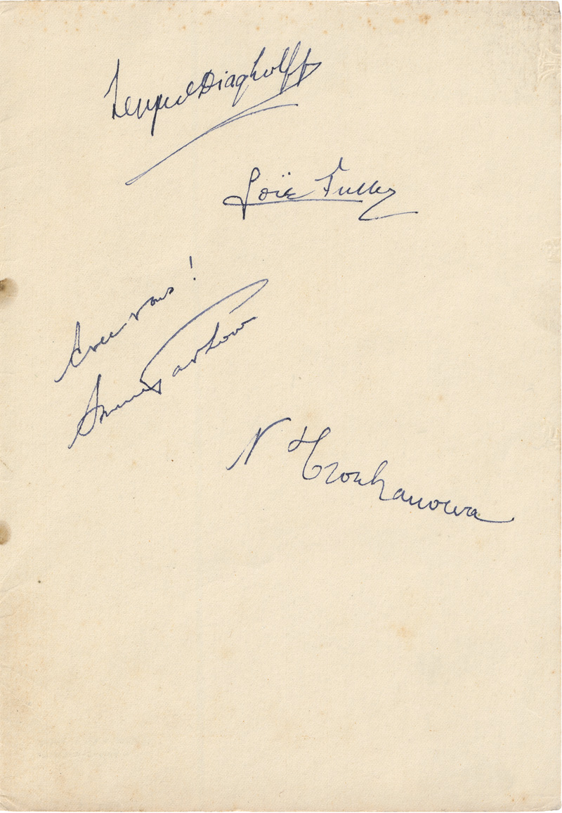 Lot 2627, Auction  124, Diaghilew, Sergei, Signiertes Programmheft der Ballets Russes