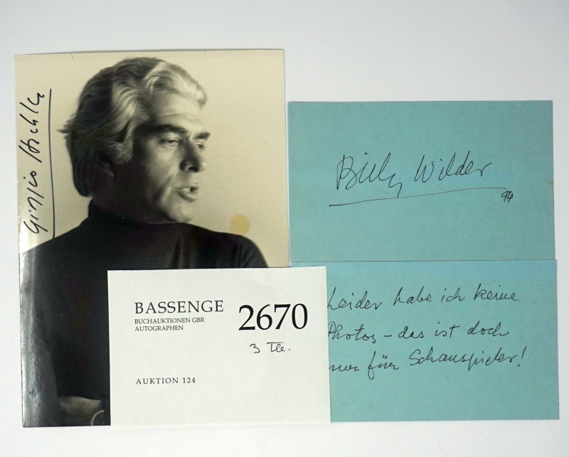 Lot 2670, Auction  124, Wilder, Billy, Zweiteil. Autogramm + Beigabe Giorgio Strehler