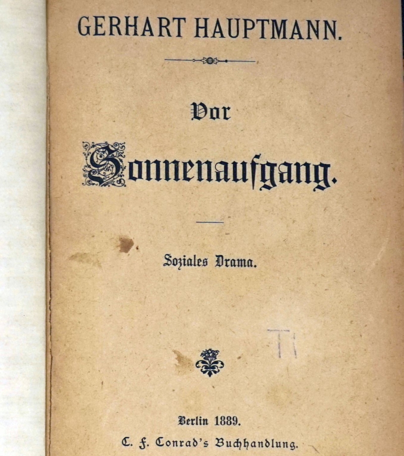 Lot 3182, Auction  124, Hauptmann, Gerhart, Vor Sonnenaufgang