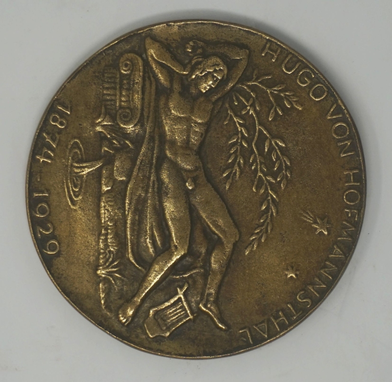 Lot 3197, Auction  124, Hofmannsthal, Hugo von, Gedenkmedaille von Rudolf Schmidt