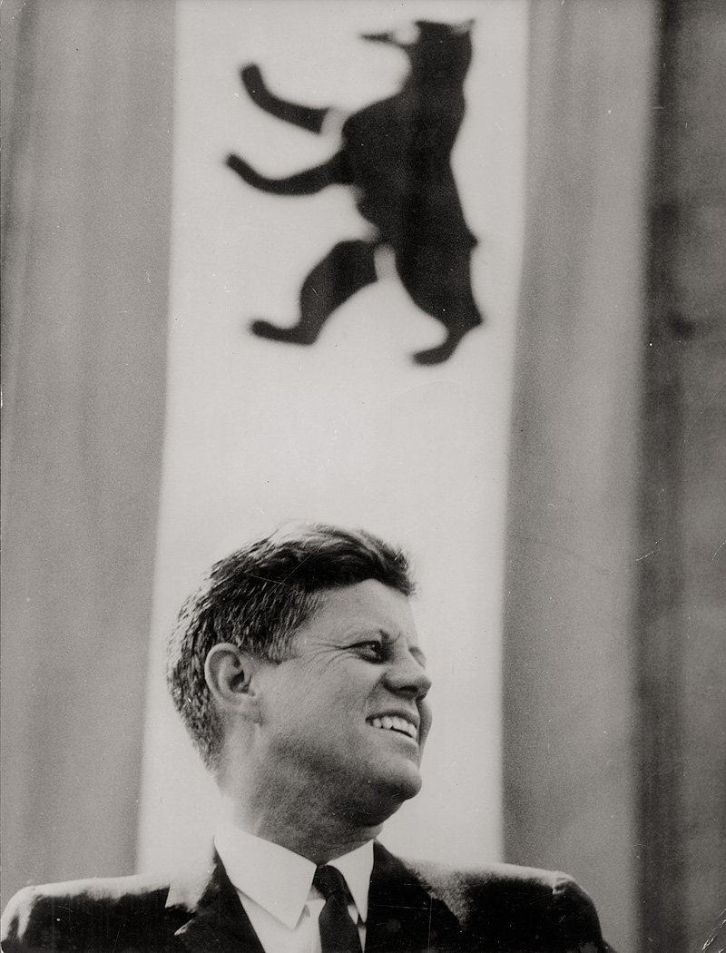 Lot 4201, Auction  124, Kennedy, John F., John F. Kennedy speaking in front of Rathaus Schöneberg, Berlin