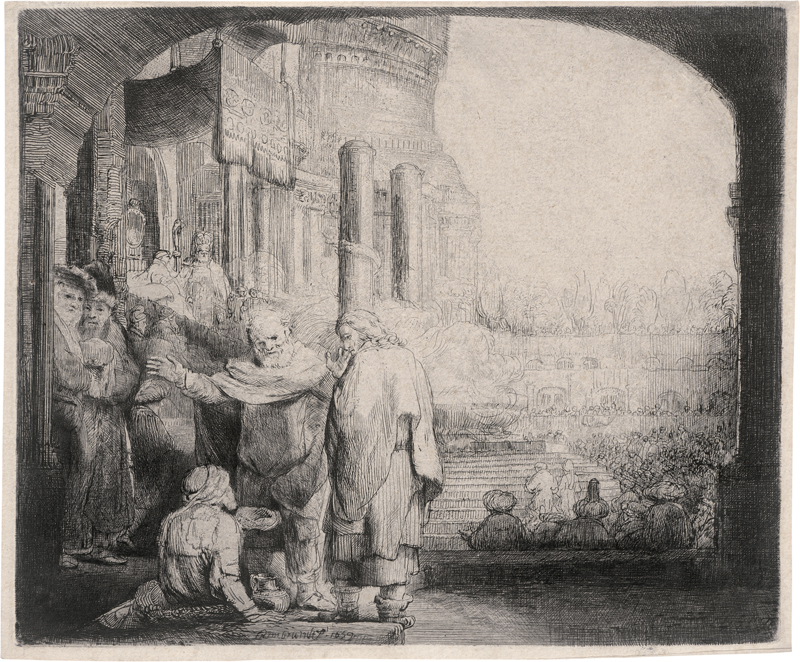 Lot 5185, Auction  124, Rembrandt Harmensz. van Rijn, Petrus und Johannes an der Pforte des Tempels