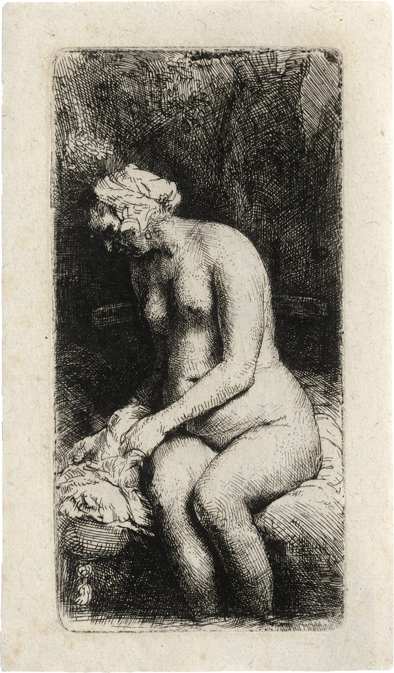 Lot 5195, Auction  124, Rembrandt Harmensz. van Rijn, Nackte Frau im Freien, mit den Füßen im Wasser