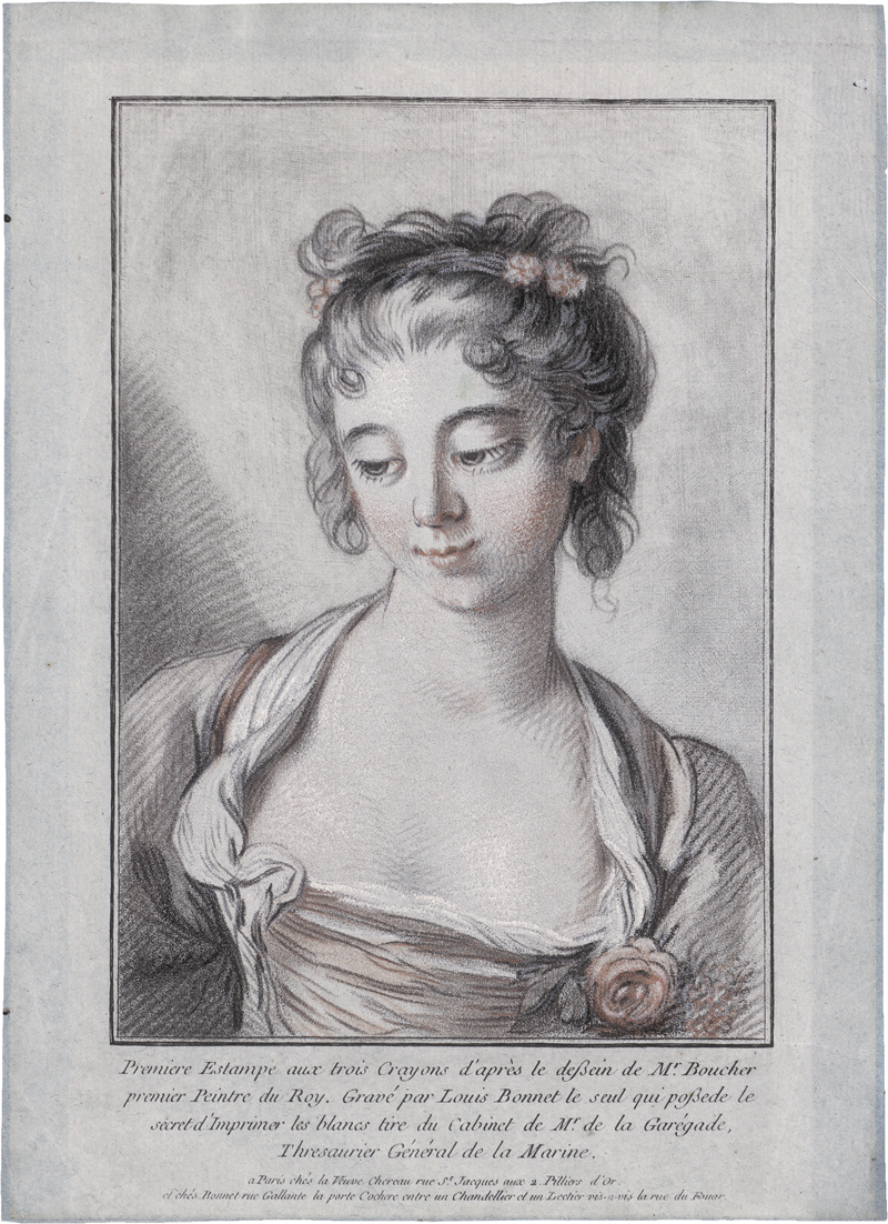 Lot 5255, Auction  124, Boucher, François - nach, Junges Mädchen mit Rose, nach unten blickend