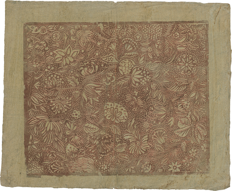 Lot 5257, Auction  124, Brokatpapier, Anonym, 18. Jh.: Blumenranken mit Blüten und Knospen