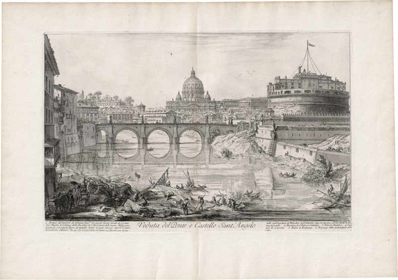 Lot 5298, Auction  124, Piranesi, Giovanni Battista, Veduta del Ponte e Castello Sant'Angelo