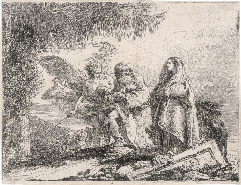 Lot 5323, Auction  124, Tiepolo, Giovanni Domenico, Maria und Joseph, das Kind haltend, begleitet von einem Engel