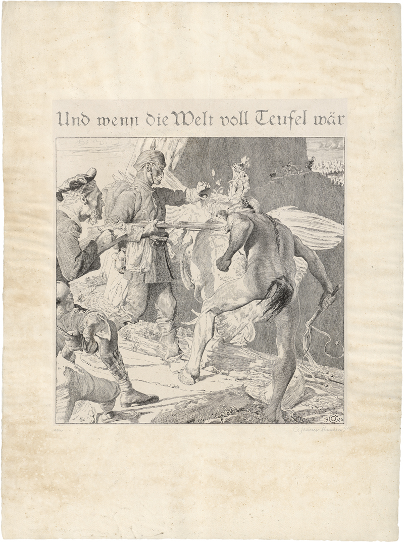 Lot 5411, Auction  124, Greiner, Otto, "Und wenn die Welt voll teufel wär"