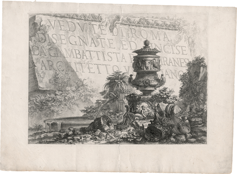 Lot 5621, Auction  124, Piranesi, Giovanni Battista, Titelblatt zu den "Vedute di Roma"