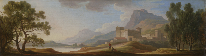 Lot 6025, Auction  124, Italienisch, um 1790. Panorama einer südlichen Landschaft mit Kastell