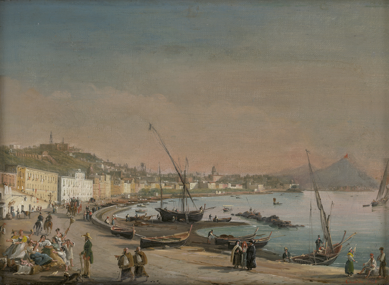 Lot 6051, Auction  124, Candido, Salvatore, Neapel: Riviera di Chiaia und Castell dell'Ovo mit Blick auf den Vesuv