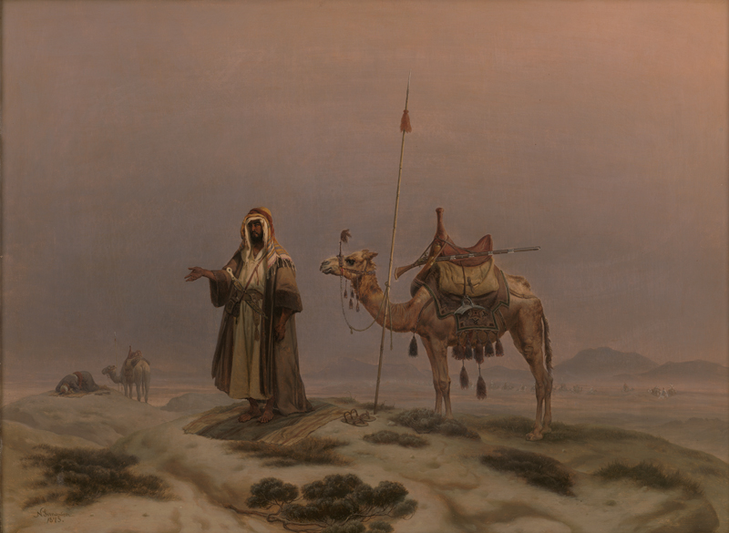 Lot 6121, Auction  124, Simonsen, Niels, Sonnenuntergang in der algerischen Sahara