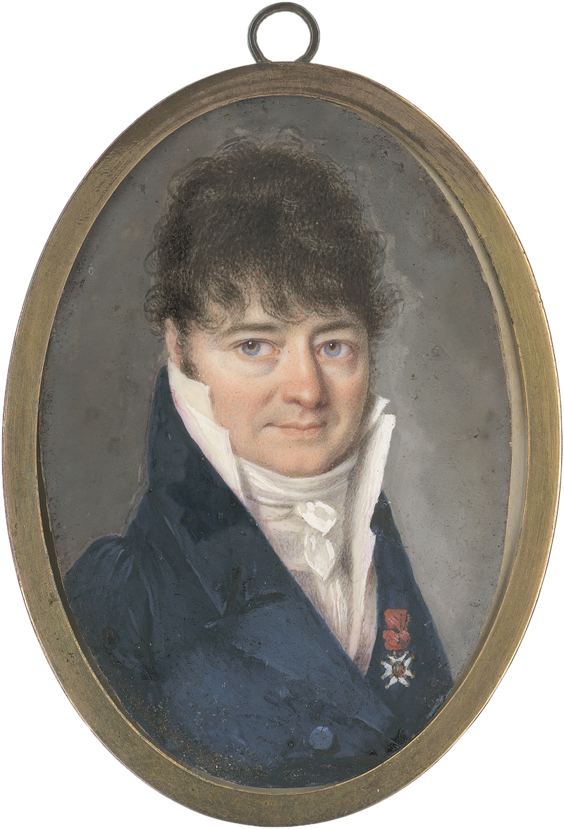 Lot 6372, Auction  124, Muneret, Jean-Désiré - Umkreis, Miniatur Portrait eines Mannes mit St-Louis Orden 