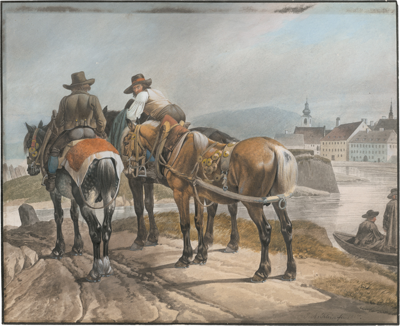 Lot 6578, Auction  124, Klein, Johann Adam, Treidler am Ufer der Donau