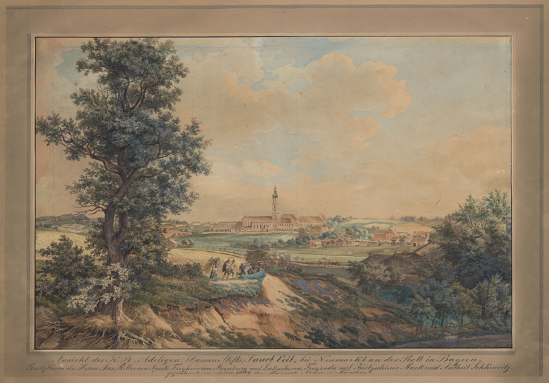 Lot 6584, Auction  124, Adam, Heinrich, Blick auf das Kloster Sankt Veit in Neumarkt an der Rott in Bayern