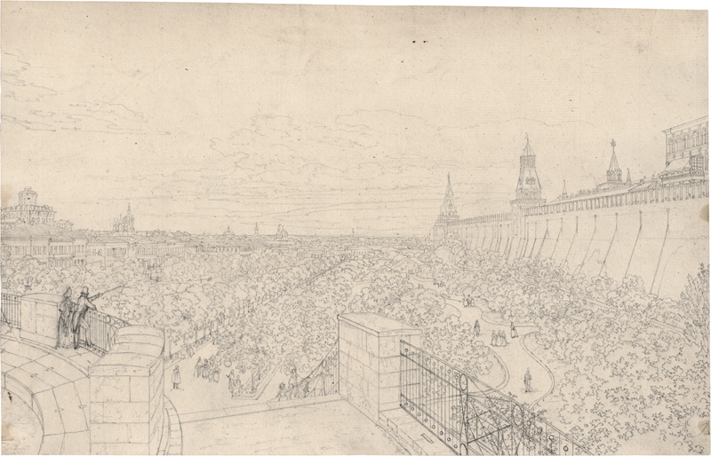 Lot 6627, Auction  124, Gaertner, Eduard, Moskau: Blick auf den Alexandergarten und den Kreml