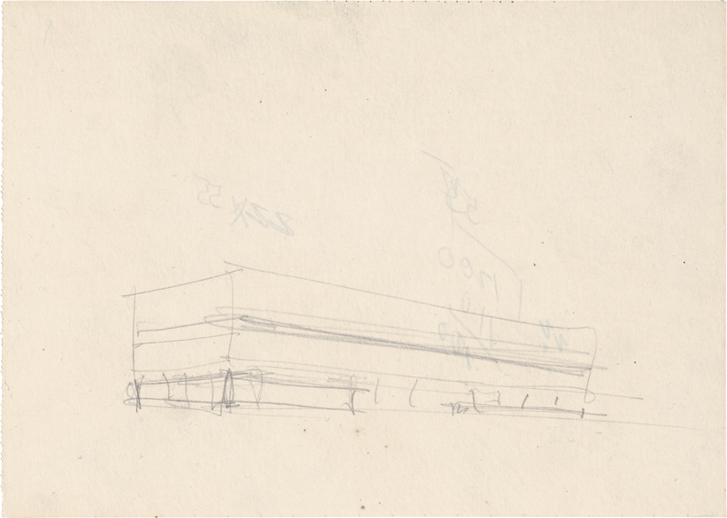 Lot 6895, Auction  124, Mies van der Rohe, Ludwig, Exterior sketch for the Illinois Institute ofTtechnology