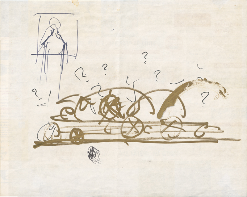 Lot 6926, Auction  124, Tinguely, Jean, Skizze zu einem Gefährt