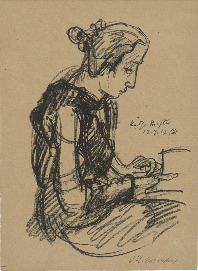 Lot 7069, Auction  124, Kokoschka, Oskar, Käthe Richter (Halbfigur, im Profil)