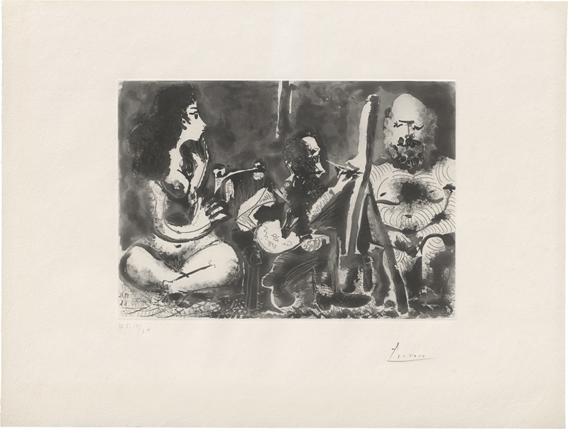 Lot 8193, Auction  124, Picasso, Pablo, Peintre au Travail avec Modèle barbu et une Spectatrice en Tailleur