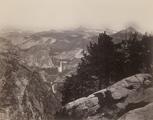 Watkins, Carleton, The Vernal and Nevada Falls, from Glacier Point, Yosemite Valley