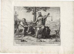 Lot 5055, Auction  125, Cort, Cornelis, Justizia weist die Reichtümer zurück