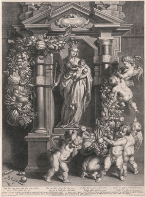 Lot 5099, Auction  125, Galle I, Cornelis, Die Madonna in einer Nische, von Engeln mit Ziergirlanden verehrt. 