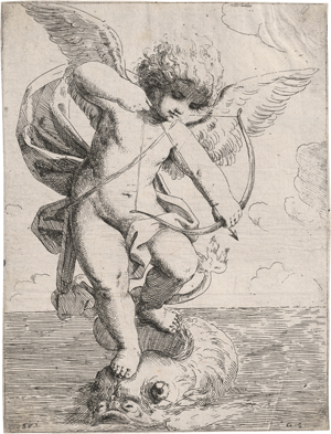 Lot 5220, Auction  125, Scarsello, Girolamo, Amor mit Pfeil und Bogen, auf einem Delphin stehend