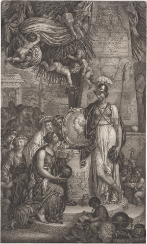 Lot 5271, Auction  125, Fratrel, Joseph, Die Personifizierungen der Kunst und der Wissenschaft huldigen Carl Theodor von Bayern