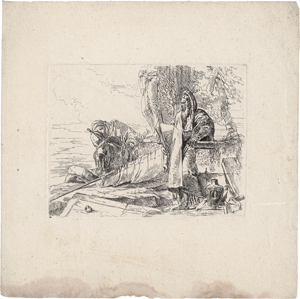 Lot 5321, Auction  125, Tiepolo, Giovanni Battista, Der stehende Philosoph mit dem großem Buch und zwei weitere Figuren
