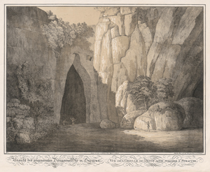 Lot 5342, Auction  125, Gärtner, Friedrich von, Therons Grabmal; Ansicht des sogenannten Dionysens Ohr in Syracus