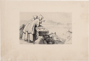Lot 5389, Auction  125, Mücke, Heinrich Karl, Zwei Mönche blicken auf die Bucht von Bajae