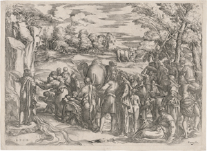 Lot 5558, Auction  125, Franco, Giovanni Battista, Moses, Wasser aus dem Felsen schlagend